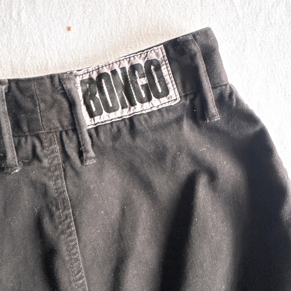 Vintage Bongo Gene Montesano Black Denim Mini Skirt Y2K 90s Statement Belt - Picture 4 of 6